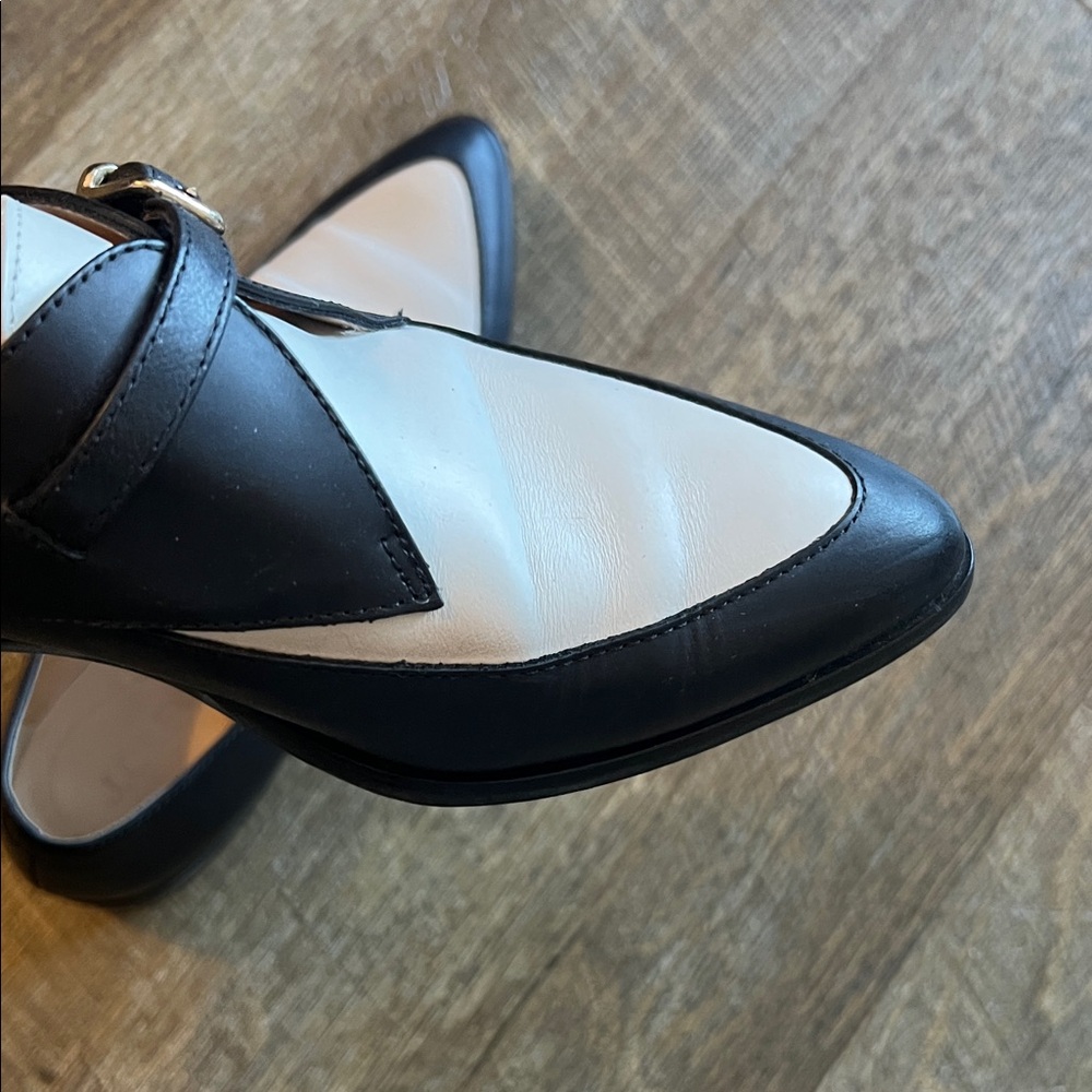 J. Crew Women's Black and White Pointed-toe Monk Strap shoes - Picture 10 of 12
